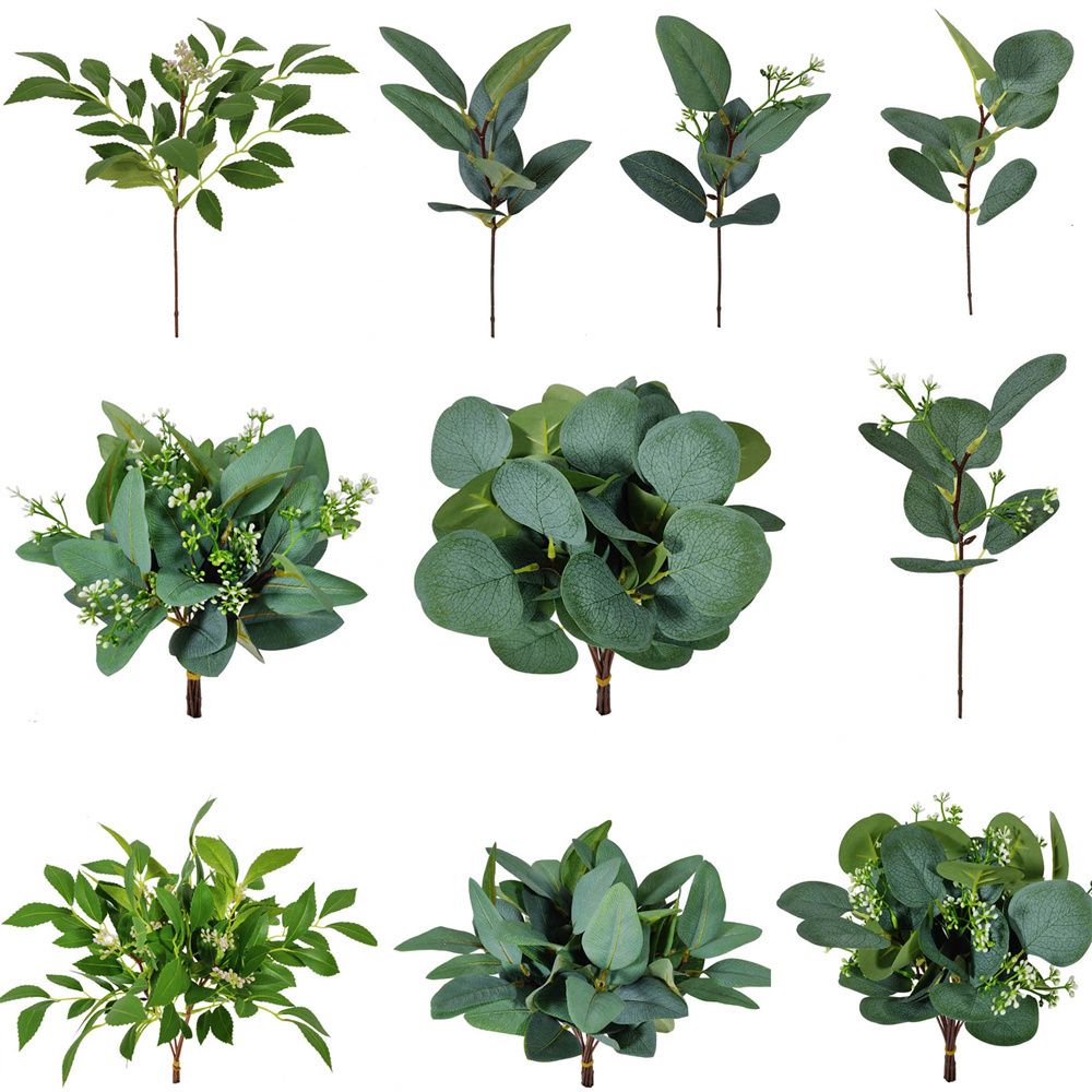 Florist Supply Bulk - 1/10PCS Artificial Plant Eucalyptus Leaves Greenery