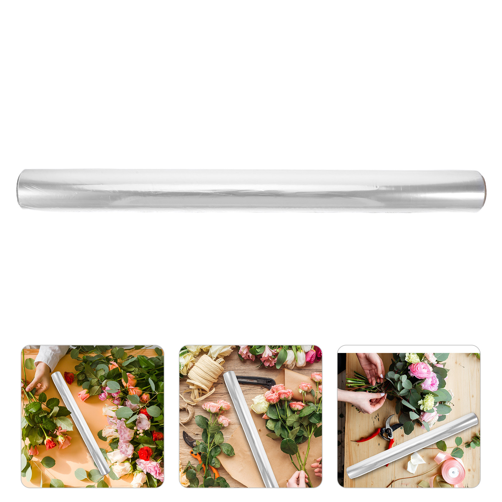 Cellophane Wrap Clear - 1 Roll Clear Cellophane Wrap Transparent