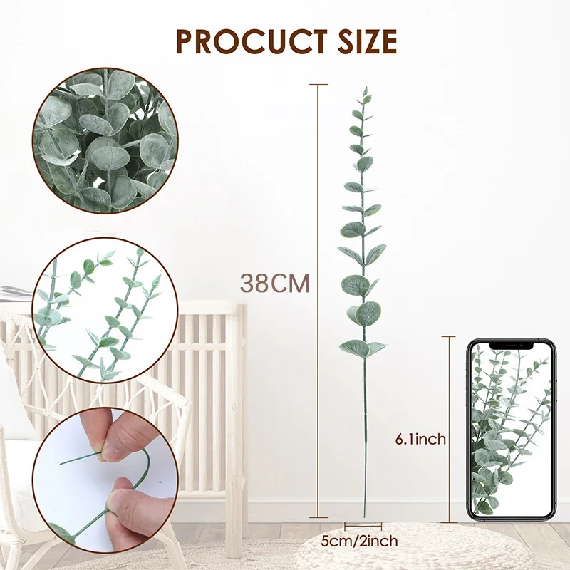 10pcs 38cm Eucalyptus Stems Ar - Florist Supply Bulk 评论和价格