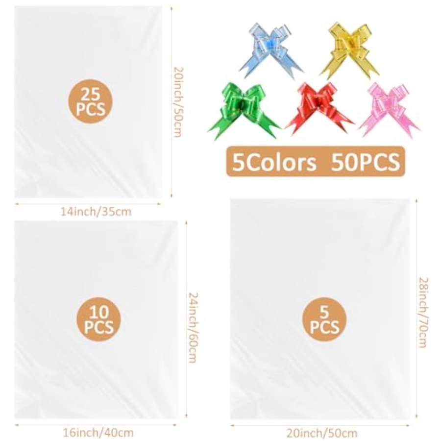 90PCS Shrink Wrap Bags for Chr - Cellophane Wrap Clear 评论和价格