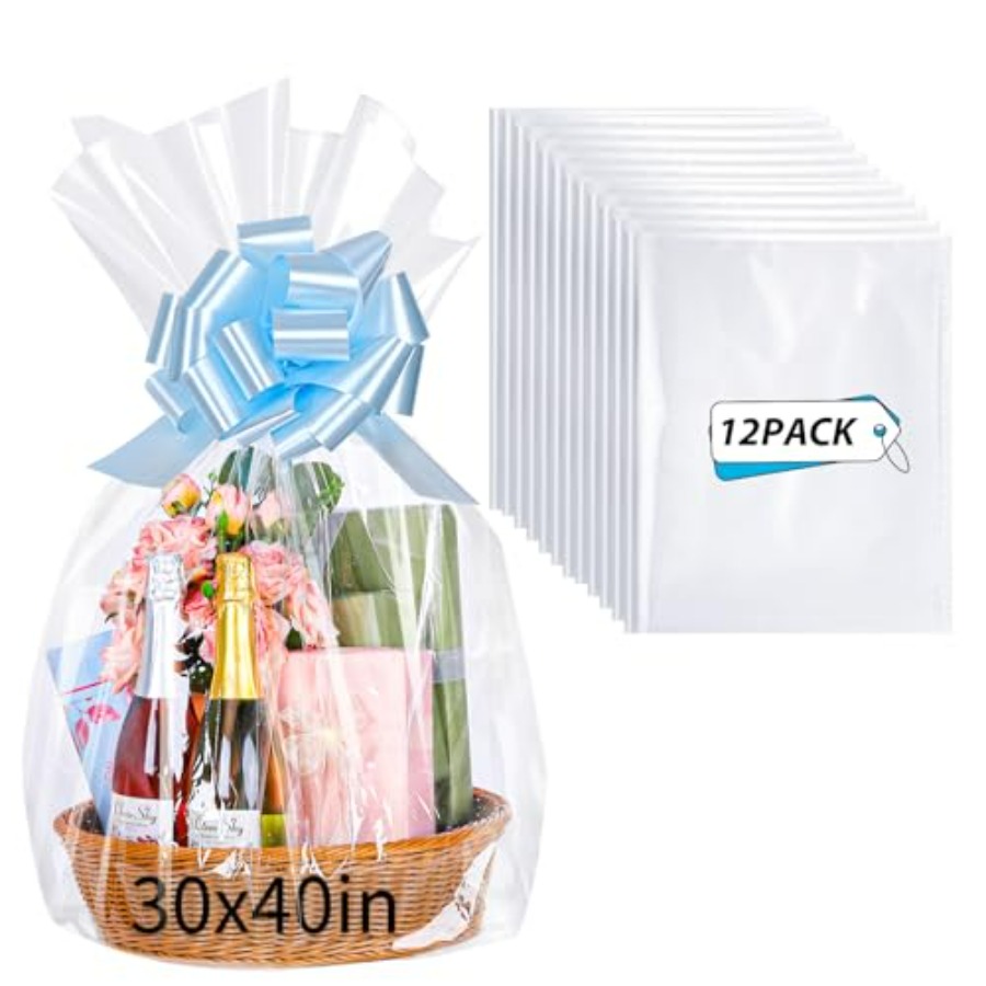 12PCS Large Clear Cellophane G - Cellophane Wrap Clear 评论和价格