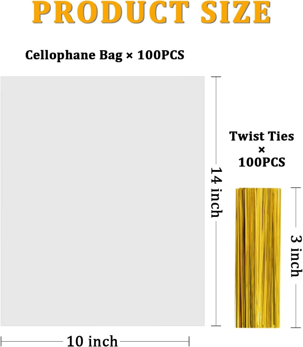 100pcs Cellophane Bags 10x14 C - Cellophane Wrap Clear 评论和价格