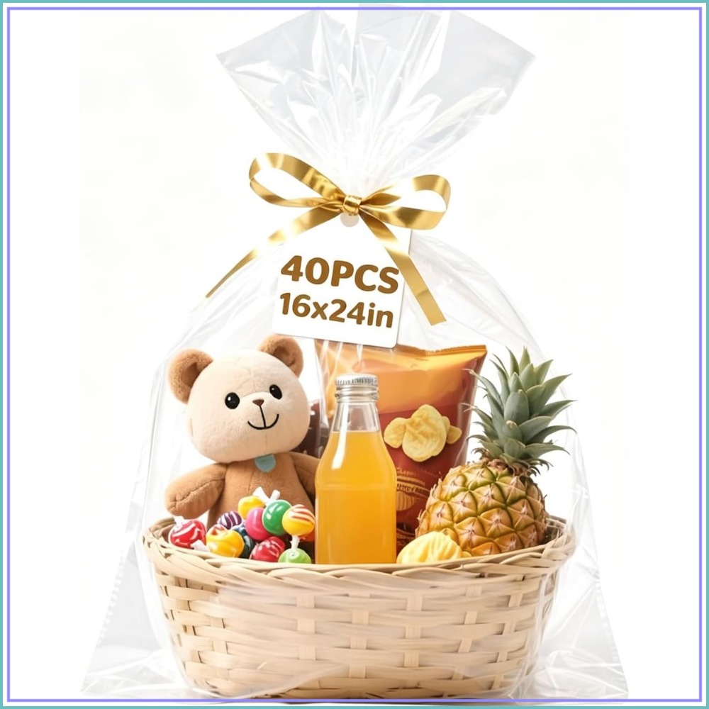 40 Pcs Cellophane Bags 16x24 I - Cellophane Wrap Clear 评论和价格