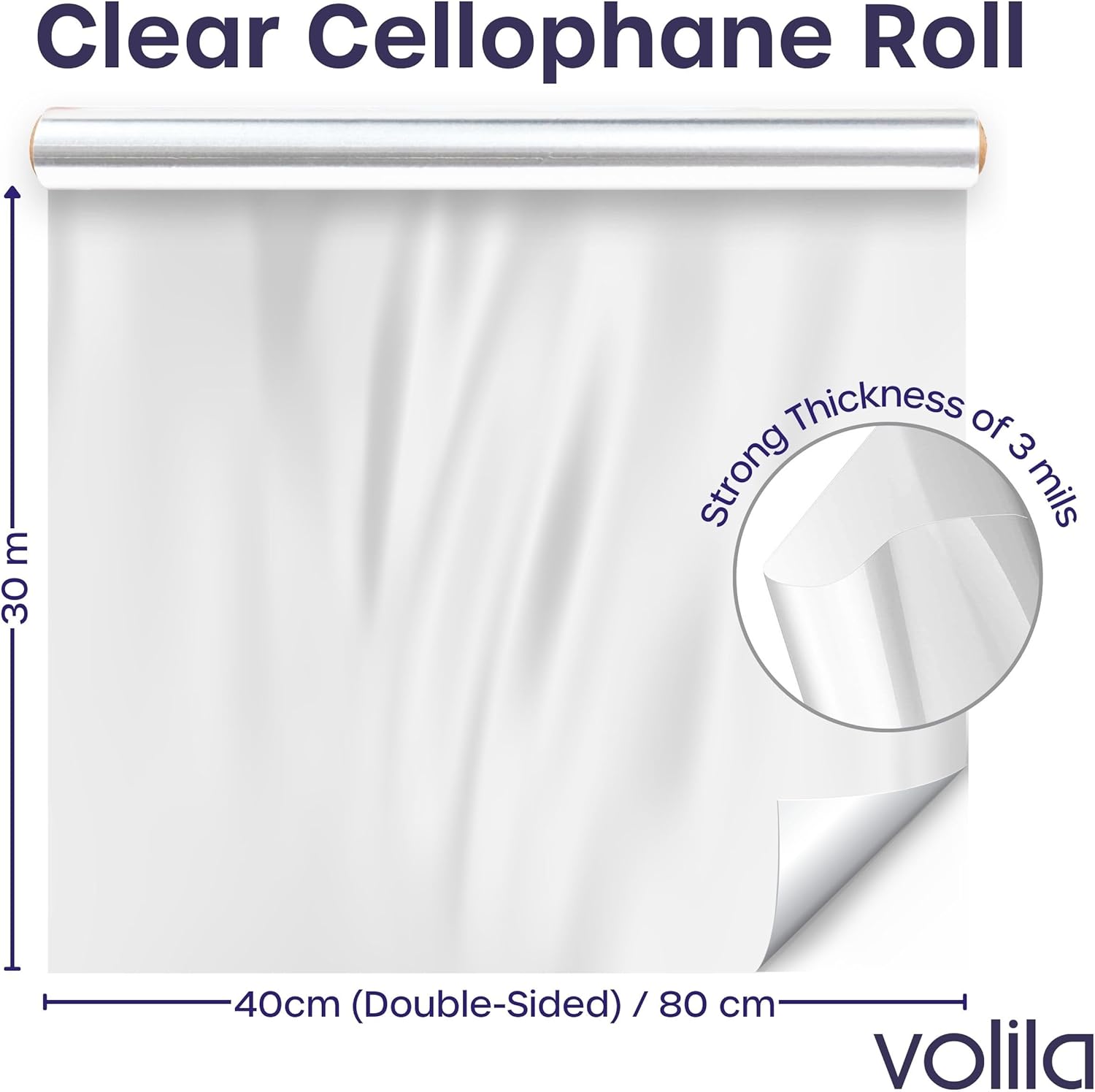 Clear Cellophane Wrap Roll, 31 - Cellophane Wrap Clear 评论和价格