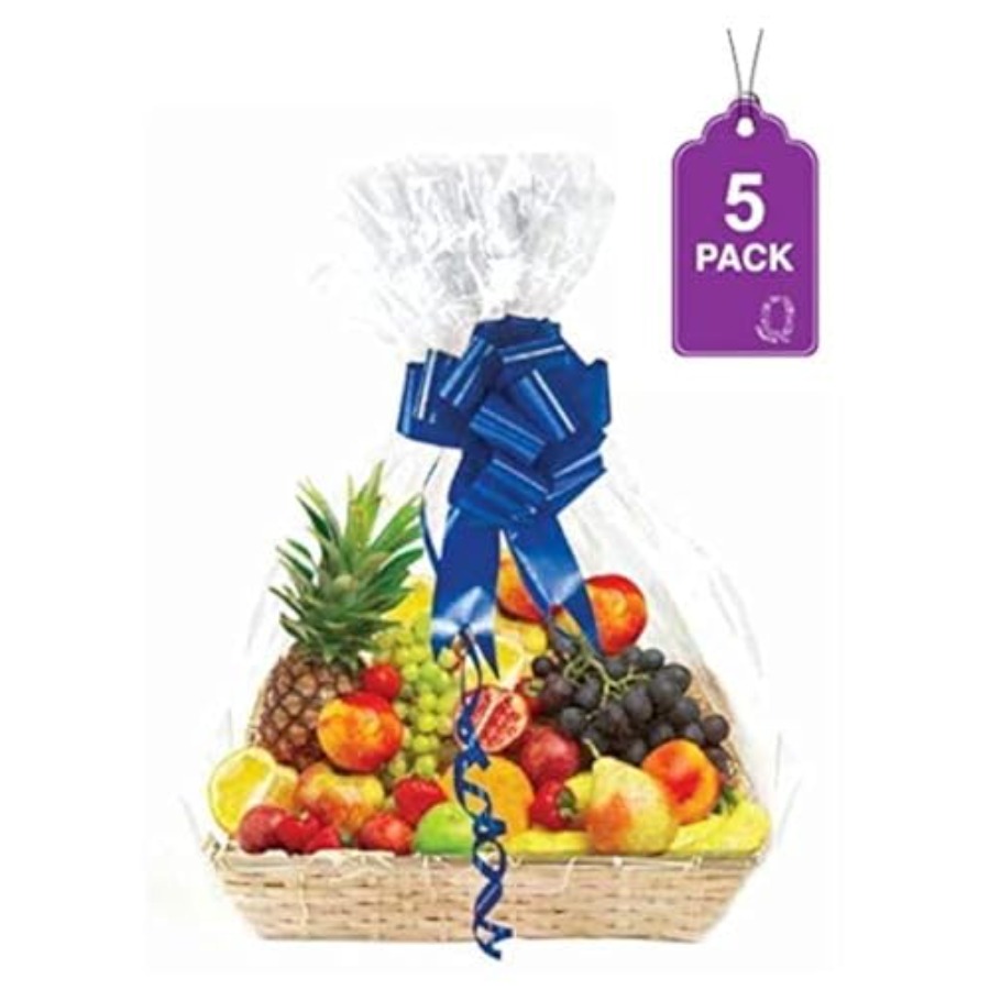 Clear Basket Bags, 5 Pack Larg - Cellophane Wrap Clear 评论和价格