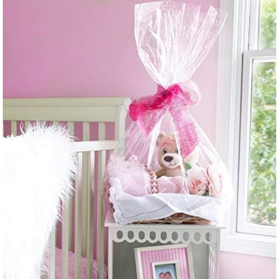 Clear Basket Bags, 5 Pack Larg - Cellophane Wrap Clear 评论和价格