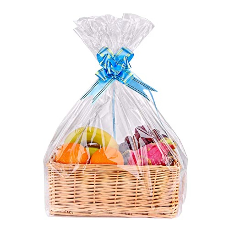 Clear Basket Bags 20Pack Large - Cellophane Wrap Clear 评论和价格